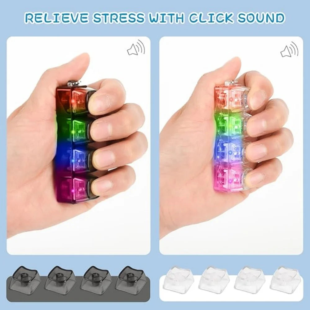 LED Stress Relief Button Keychain Toy