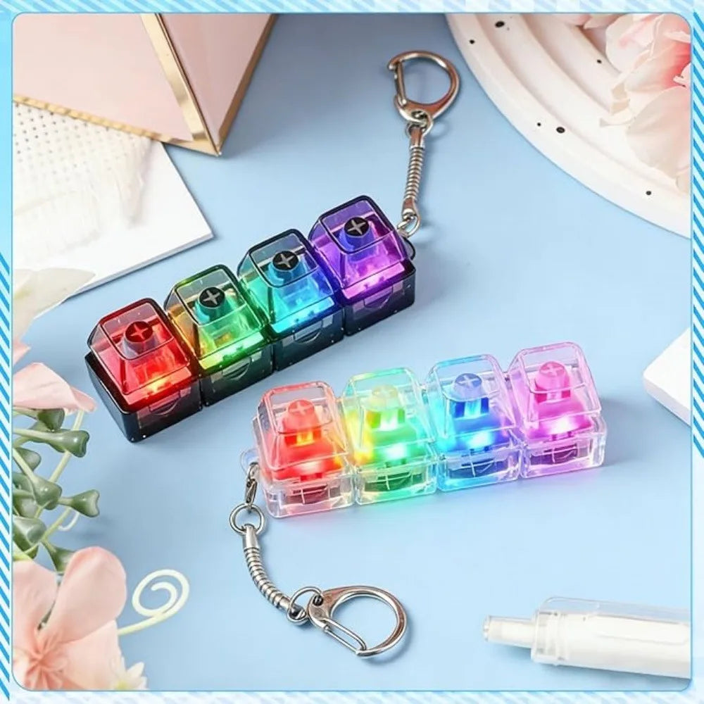 LED Stress Relief Button Keychain Toy